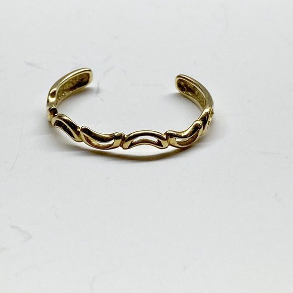 Moon Cresent Yellow Gold 14Kt RingTested Size 4.75 Adjustable